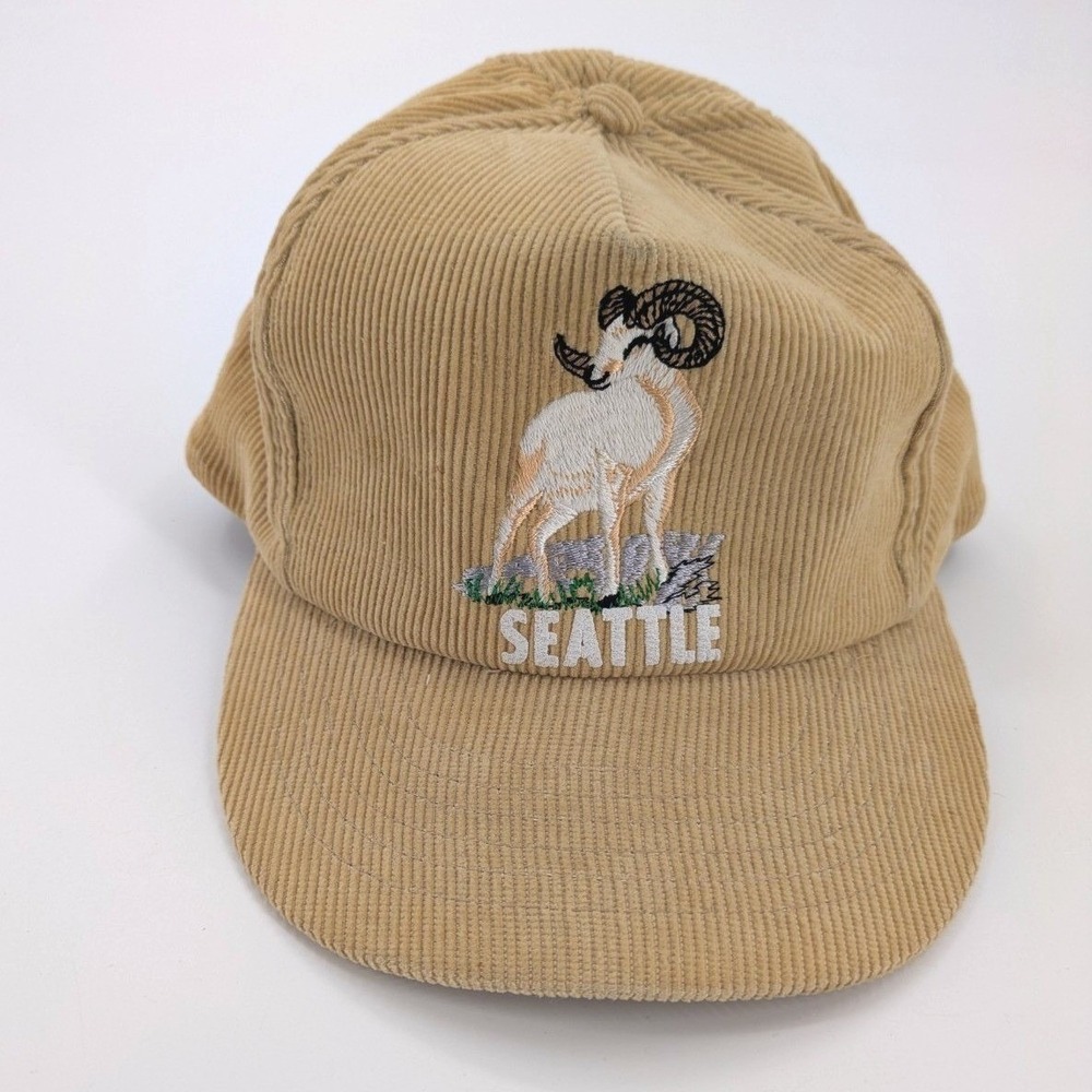 VTG Designer Award Headwear Bighorn Ram Seattle Corduroy Snapback Embroidered